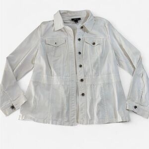 Style & Co Women's White Button-Up Jacket